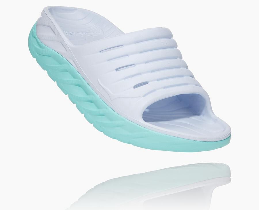 Chinelos Hoka One One Feminino Branco/Azuis - Ora Recovery - 107-MDJEZT